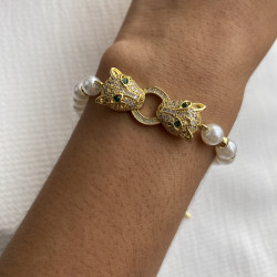 Pulsera leopardo perla