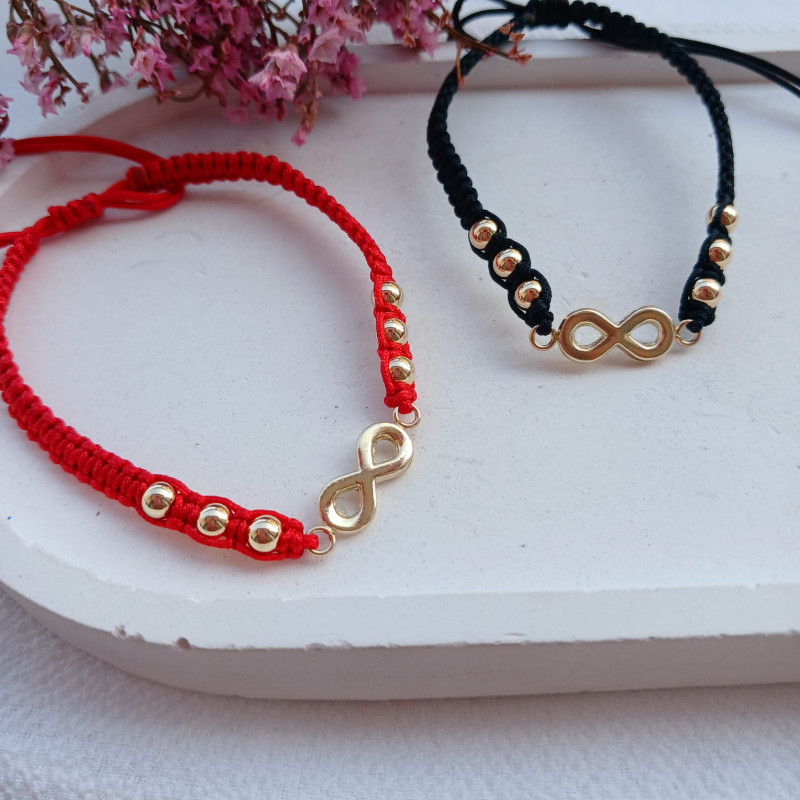 Pulsera lam b4 tejida 3b  y infinito