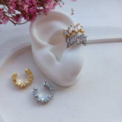 Earcuff 3 lineas perla...