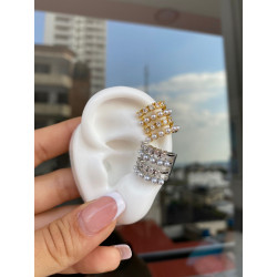 Earcuff 4 lineas perla...