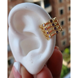 Earcuff 4 lineas piedra