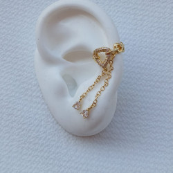 Earcuff doble cadena