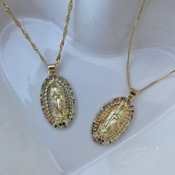 Cadena virgen guadalupe ovalada