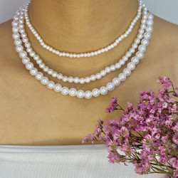 Chocker perla blanca tamaños