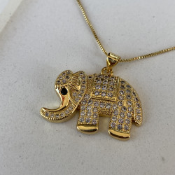 Cadena elefante brillitos