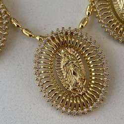 Cadena virgen guadalupe brillitos